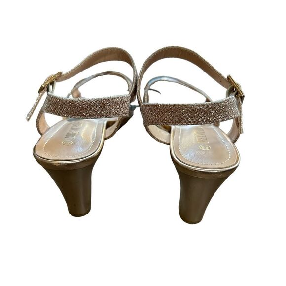 Dream Pairs Open Toe Sparkly Ankle Strap Chunky Heel Pumps Women’s 9.5 - Picture 4 of 8